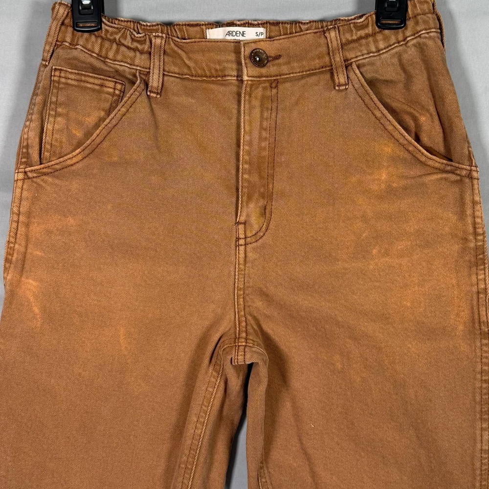 Women's Carpenter Mom Pants Brown Y2K Distressed‎ Stretch Ardene S/P 26x27" - Picture 2 of 10